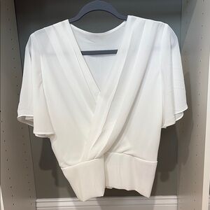 Chicwish White Relaxed Wrap Blouse
